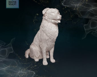 3D Aussie Shepherd Figurine: Custom Dog Memorial Sculpture