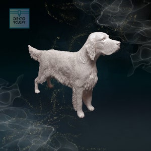 3D Printed English Setter Sculpture: Realistic Dog Lover Gift