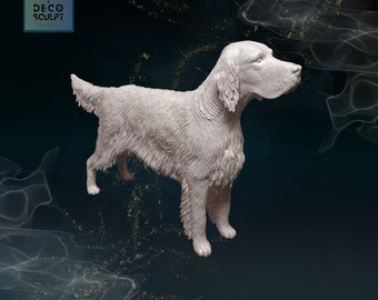3D Printed English Setter Sculpture: Realistic Dog Lover Gift
