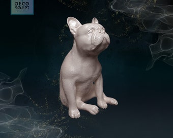Detailed 3D Bulldog Art - Custom French Bulldog Figurine - Unique Dog Sculpture Decor