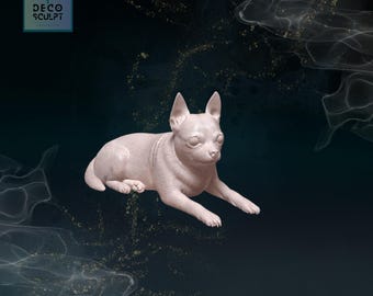 3D Printed Chihuahua Figurine: Modern Dog Art, Pet Memorial