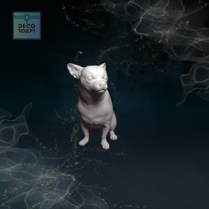 Adorable 3D Chihuahua Sculpture - Perfect Gift for Dog Lovers - Realistic 3D Chihuahua Model