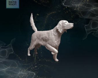 Escultura 3D de setter inglés: elegante arte canino, monumento conmemorativo para mascotas