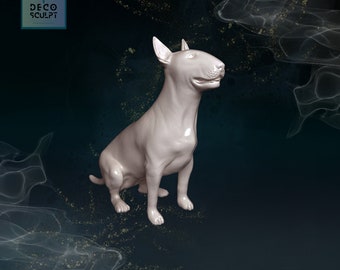 Charming 3D Bull Terrier Art - Perfect Gift for Dog Lovers - Realistic Sculpture