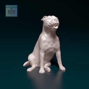 Realistic Staffordshire Bull terrier 3D Sculpture - Custom Dog Art - Unique Staffy Figurine