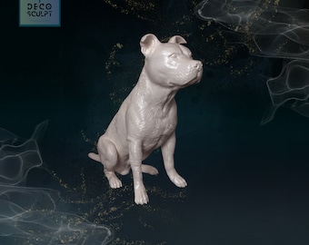 3D Printed Staffordshire Bull Terrier Sculpture: Modern Dog Art