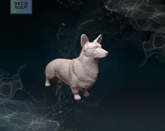 3D Printed Welsh Corgi Sculpture: Pet Memorial Gift