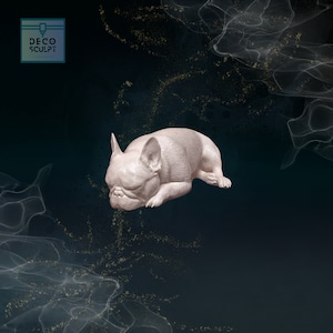 Adorable 3D French Bulldog Sculpture - Handmade Pet Lover Gift - Detailed 3D Bulldog Art