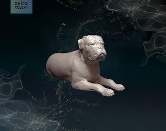 3D American Bulldog Statue: Silk PLA+ Sculpture
