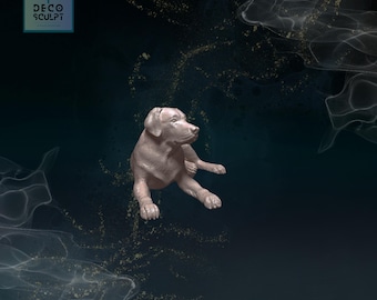 3D Labrador Figurine: Realistic Pet Memorial Sculpture