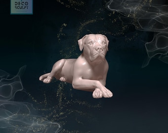 3D American Bulldog Sculpture: PLA+ Silk Dog Lover Gift