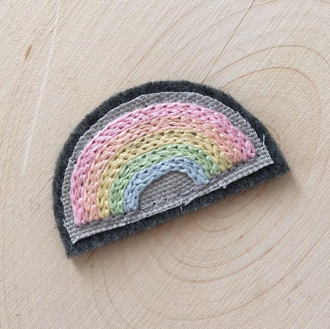 Rainbow Patch Pastel Rainbow Patches Sew On Embroidery Art | Etsy