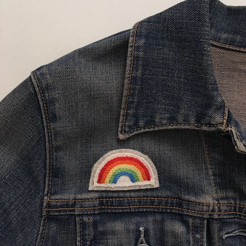 Rainbow Patch Sew-on Patch Rainbow Pride Hand Embroidery | Etsy