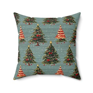 Vintage Christmas Tree Pillow