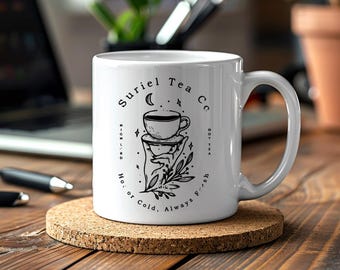 Tazza Suriel Tea Co - Tazza da caffè Acotar - Merchandising per appassionati di libri - A Court Of Thorns And Roses - Regalo per topi di biblioteca