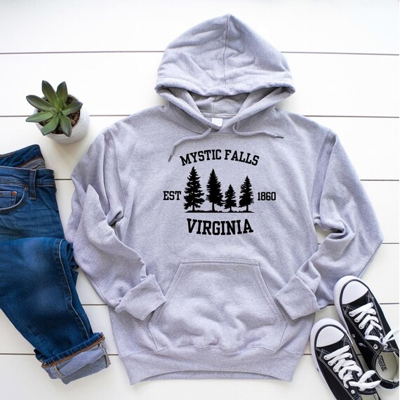Buy Mystic Falls Hoodie Vampire Diaries Sweatshirt Cozy TVD