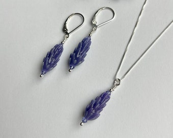 Lavender Jewelry Set - Necklace & Earrings