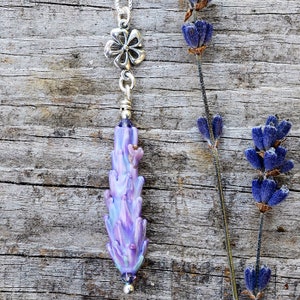 Blooming Lavender Pendant Handcrafted Botanical Glass image 2