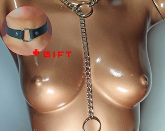 Chain Collar, O ring Chain Collar, Collar Choker, Hallowen, Costume Accessories, Choker Collar, Gothic, Vampire Jewelry