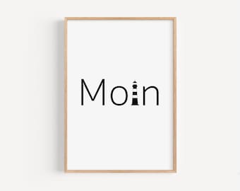 Moin maritime premium poster wall decoration saying living room, bedroom, study