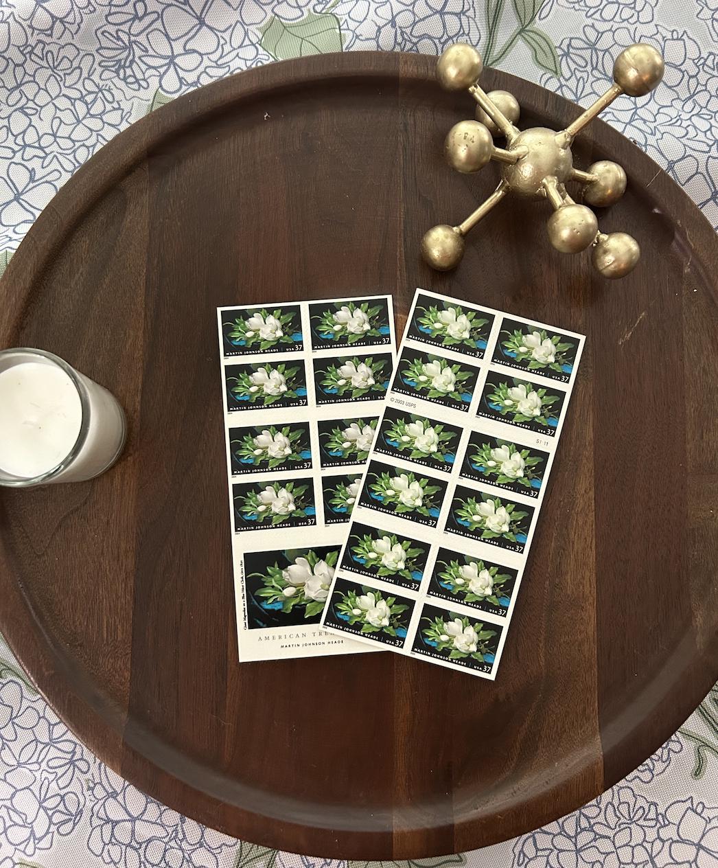 White Magnolia Floral Vintage Unused Postage Stamps//37 cents// Martin Johnson - Painting//2004//#3872a