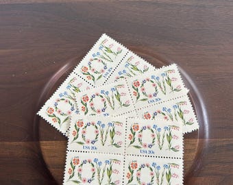 Bundle of 10, 20 Cent Floral Love Stamps// Botannical Unused Stamps//1982//Flowers
