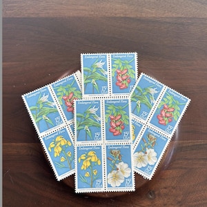 Bundle of 12, 15 Cent Endangered Flora Stamps// Botannical Unused Stamps//1979//Flowers