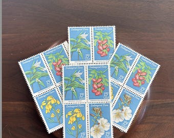 Bundle of 12, 15 Cent Endangered Flora Stamps// Botannical Unused Stamps//1979//Flowers