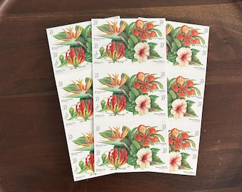 Vibrant Floral Vintage Unused Postage Stamps//33 cents// Paradise - //1999//#3310