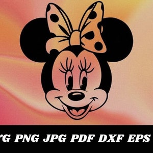 Classic Minnie-Inspired Cartoon Character SVG | Digital Download | Black & White Polka Dot Bow | Cut Files for Cricut Silhouette, Clipart