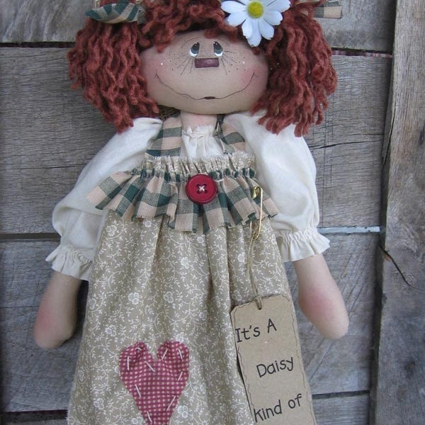 Daisy Day primitive bag doll e pattern