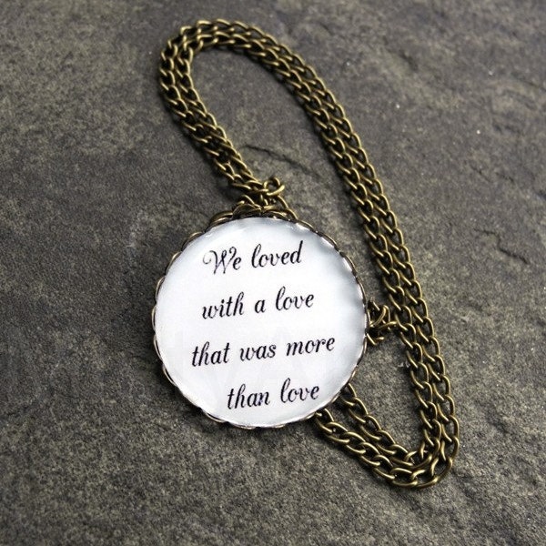 Edgar Allan Poe Necklace,Literature Jewelry,Quote Jewelry,Edgar Allan Poe Jewelry,Literary Gifts,Literary Gothic Jewelry,Annabel Lee (N021)