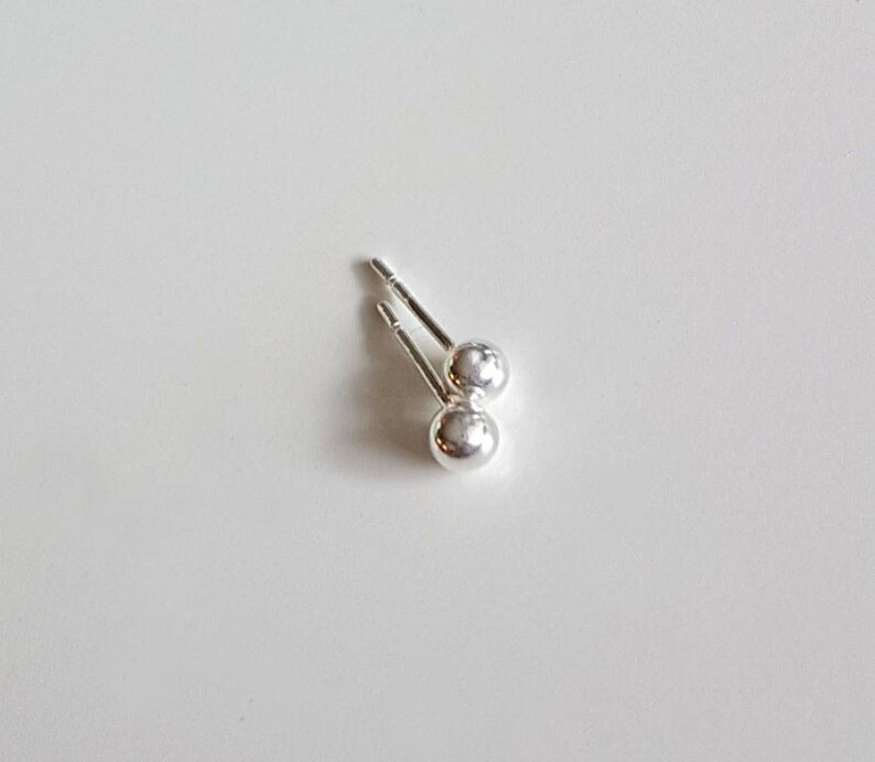 Sterling Silver Studs Tiny Silver Ball Earrings Minimalist Earrings Hypoallergenic Recycled Earrings Dot Earrings Unisex Jewelry