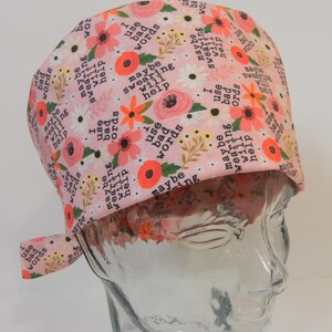 Cuffia chirurgica medica con fascia pieghevole annodata indietro Uso parolacce Parolacce floreali