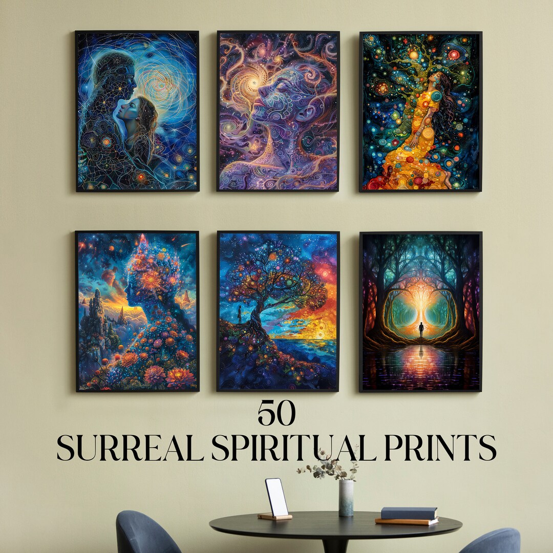 50 Spiritual Art Prints Surreal Posters Printable Spiritual Wall Art ...