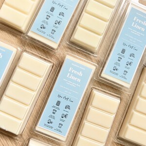 Wax Melt Fresh Linen - Odor Eliminator, Fresh Scent, Handmade Wax Melts, Natural Soy Wax,  Clean Scent, Wax Snap Bars, Soy Wax Melts