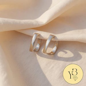 18K Gold Plated tone Square Earrings, Ear Posts Gold Plated Geometric Studs Earrings, Gift for Women, Multiple Small Circle Earrings