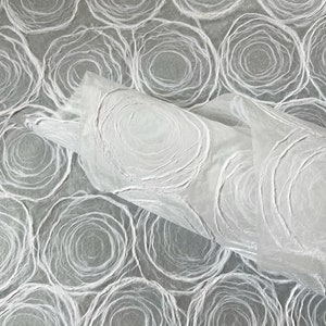 Papier fait main de mûrier de roses blanches | Draps translucides en Washi thaï | Parfait pour la décoration de mariage et la papeterie, la fabrication de cartes 56 x 78 cm 45 g