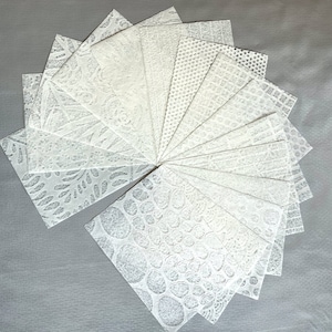 Mulberry Handmade Lace A4 Paper Pack, All 3 Collection Packs, 15 Designs, Translucent, Off White, Cream Sheets, Arts and Crafts, PaperlyUK