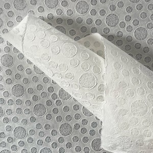 Handmade Paper Large Sheet | Luxury Mulberry Lace Bubble Pattern | Eco-Friendly Translucent Craft Paper | Unique Wedding Stationery Material