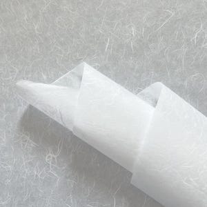 Papier Washi Unryu blanc mûrier écologique – Grandes feuilles légères pour artistes et artisans | 64 x 94 cm | Peinture, gravure, collage et créations manuelles