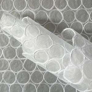 White Handmade Beehive Pattern Paper, Mulberry Washi Sheets | Translucent Handcrafted Paper for Artists & Crafters - 64x94cm 45gsm