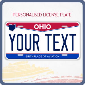 Plaque d'immatriculation OHIO personnalisée pour voitures, camions, motos et vélos, étiquettes personnalisées, OHIO, sticker vinyle lieu de naissance de l'aviation