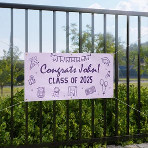 Personalized Graduation Banner Class of 2025: Custom Vinyl Seniors Party High School & College Backdrop