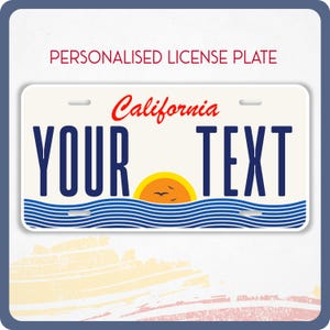 Plaque d'immatriculation CALIFORNIE personnalisée pour voitures, camions, motos et vélos, étiquettes personnalisées, CALIFORNIE, autocollant en vinyle Golden State