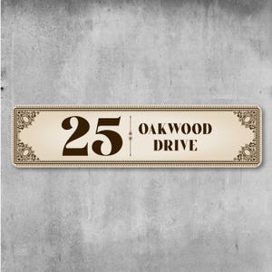 Vintage House Number Sign – Ornate Custom Metal Address Plaque for Door or Classic Home