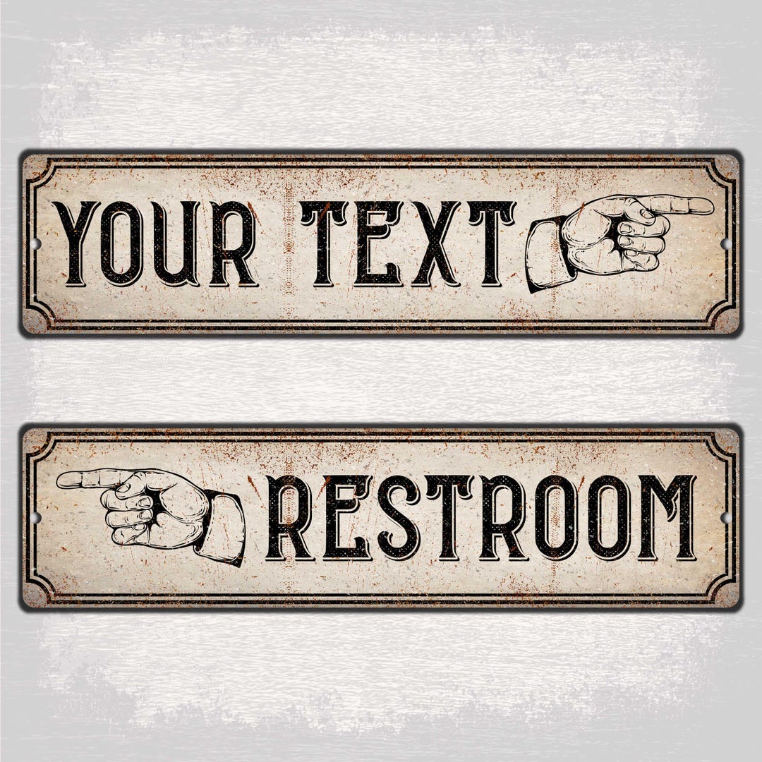 Custom Direction Metal Sign, Personalized Road Hand Pointer Plaque for ...