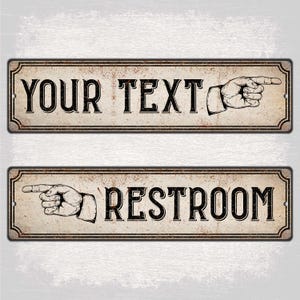 Letrero metálico de dirección personalizado, placa con señal de mano personalizada para estacionamiento o decoración de bodas.