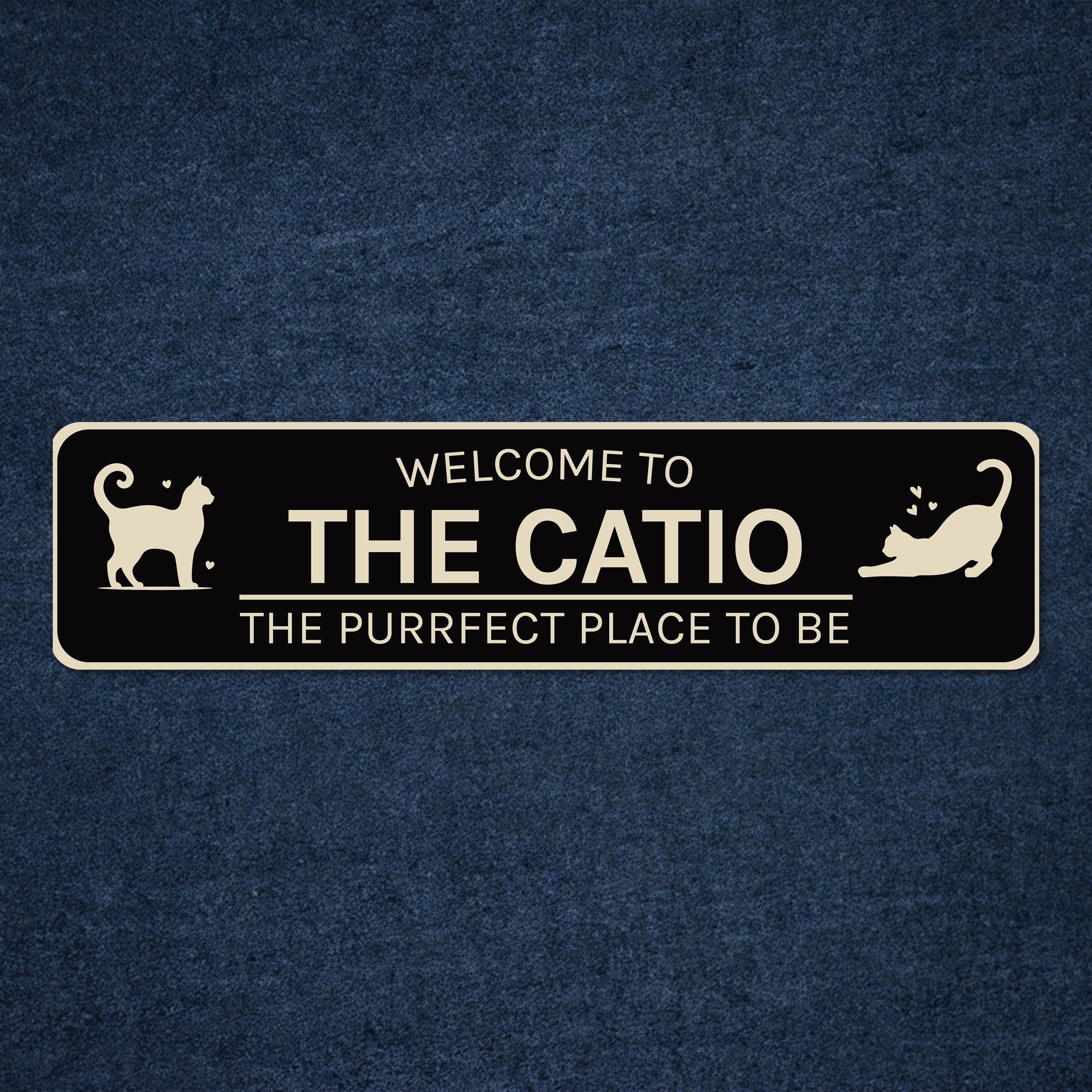 Cat Welcome Metal Sign, Personalized Catio Lover Plaque, Home Entry ...