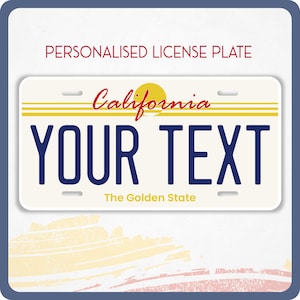 Plaque d'immatriculation CALIFORNIE personnalisée pour voitures, camions, motos et vélos, étiquettes personnalisées, CALIFORNIE, Golden State, autocollant en vinyle 12 x 6 6 x 3